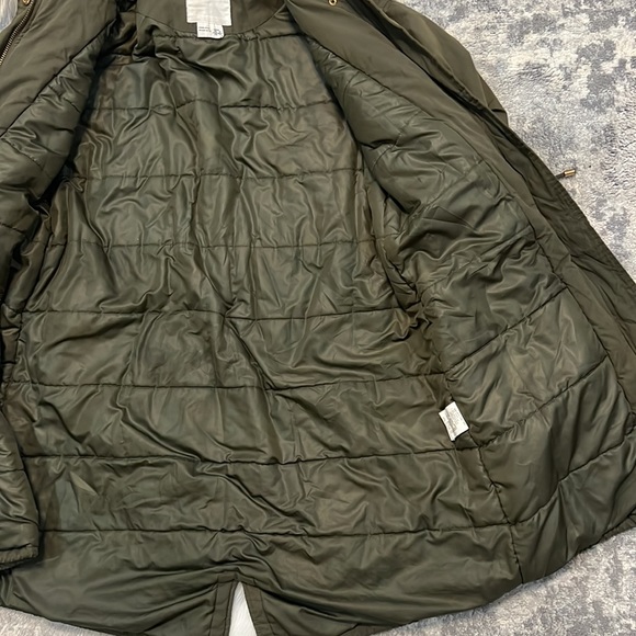 Warm army green knee length jacket - Picture 8 of 10